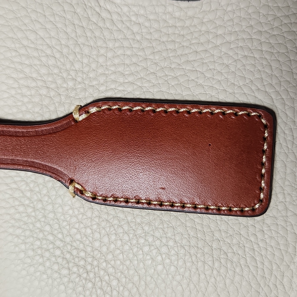 NEW! Dooney & Bourke K2097873 Ivory and Tan Leather Large Tote - Picture 14 of 15